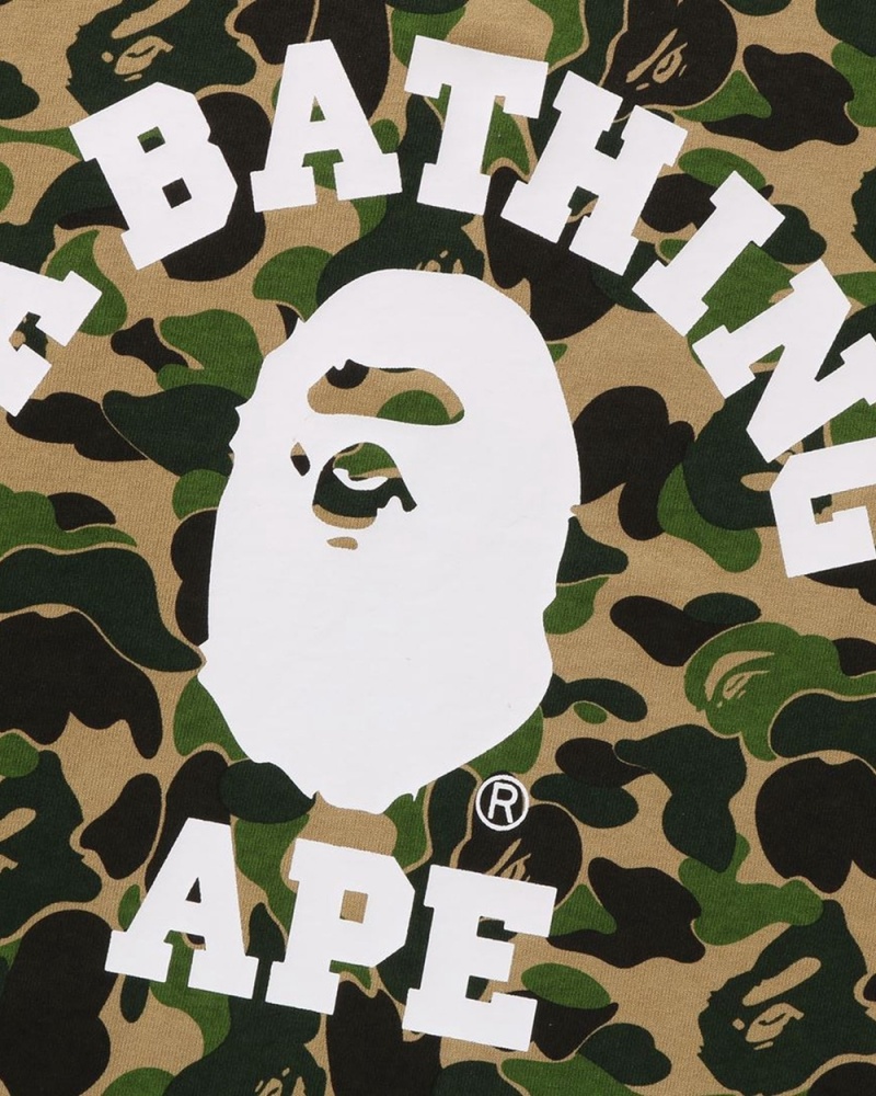 T Shirts Bape ABC College Vert Homme | TXF-29523441